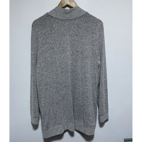Market Spruce Cardigan Womens XL Gray Heathered Super Soft Stretch Pockets Open - Picture 6 of 9